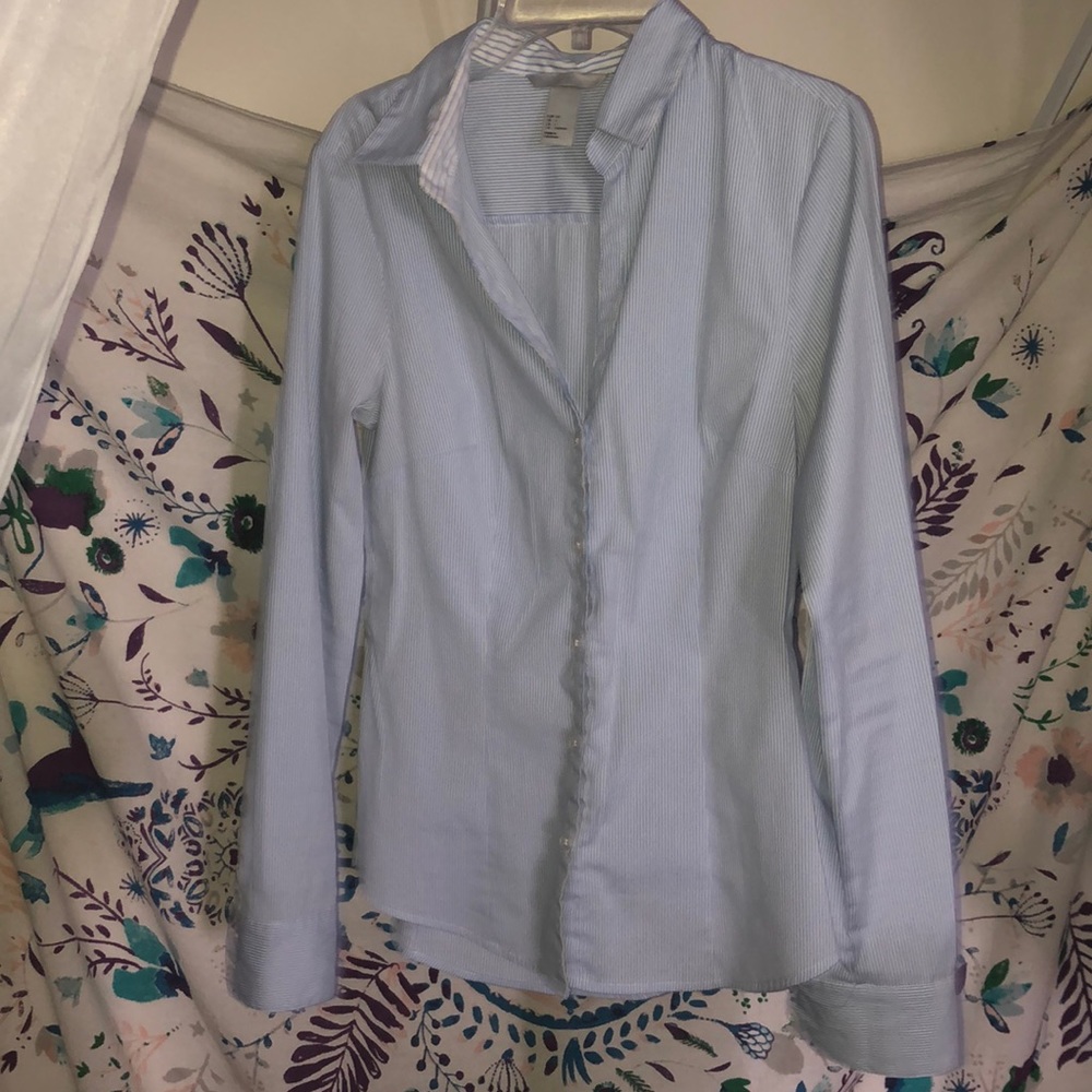 Blue/White Striped Dress-shirt